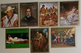 Paraguay,1972,Paintings Exposition In Asuncion Museum. MNH.-Holden, Tintoretto,Bouchard, Michel No. 2325-2331 - Paintings