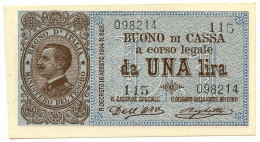 1 LIRA BUONO DI CASSA EFFIGE VITTORIO EMANUELE III 02/09/1914 SUP - Andere