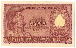 100 LIRE BIGLIETTO DI STATO ITALIA ELMATA DI CRISTINA 31/12/1951 SPL - Andere & Zonder Classificatie