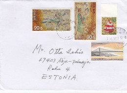 GOOD JAPAN Postal Cover To ESTONIA 2013 - Good Stamped: Christmas ; Bridge ; Art - Brieven En Documenten