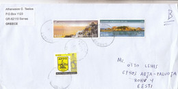 GOOD GREECE Postal Cover To ESTONIA 2022 - Good Stamped: Football ; City Views - Covers & Documents