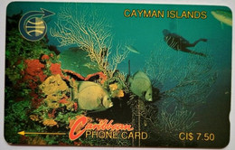 Cayman Islands  CW  1CCIB CI$7.50 " Diver In Reef ( Old Logo ) " - Kaimaninseln (Cayman I.)