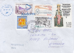 GOOD ANDORRA Postal Cover To ESTONIA 2022 - Good Stamped: Europa ; Art ; Coat Of Arm - Storia Postale