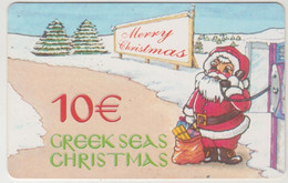 GREECE - Greek Seas Christmas (Santa Calling), Amimex Prepaid Card 10€ , Used - Navidad