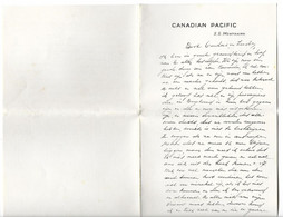 Canadian Pacific, S. S. Montnairn, Letter To Belgium - Kanada
