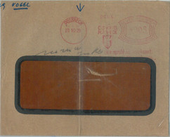 75709 - GERMANY Reich - POSTAL HISTORY -  Mechanical Postmark BIRDS Vogel 1929    POSSNECK - Annullamenti & A. Meccaniche (pubblicitarie)