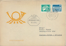 75711 - GERMANY DDR  - POSTAL HISTORY -   FDC Cover To ARGENTINA 1974 -  Birds PELICAN - Pelikane