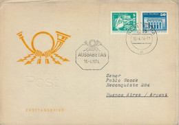 75711 - GERMANY DDR  - POSTAL HISTORY -   FDC Cover To ARGENTINA 1974 -  Birds PELICAN - Pelicans