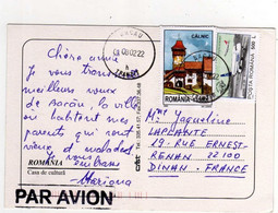 Timbre , Stamp   " Avion : Boeing 757 300 , Village : Calnic " Sur Cp , Carte , Postcard Du 08/08/2002 - Lettres & Documents
