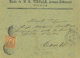 P0510 - REGNO - STORIA POSTALE - UMBERTO I Uffici All'estero TUNISIA  Busta 1891 - Andere & Zonder Classificatie