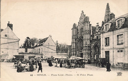 CPA - France - Senlis - Place Saint-Pierre - Phot. ND - Marché - Eglise - Calèche - Prêtre - Dos Vert - Senlis