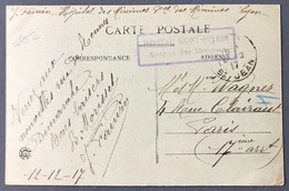 France, Griffe HOPITAL SAINT-POTHIN / Annexe Des Minimes Sur CPA 1917 - (N363) - 1. Weltkrieg 1914-1918