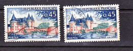 France  1313 Variété Tours Bleues Arbustes Oranges Et Normal  Oblitéré Used - Used Stamps