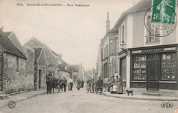 CPA - France - Samois-Sur-Seine - Rue Nationale - E.L.D. - Edition Siron - Animé - Oblitéré Gironville 1908 - Calèche - Samois