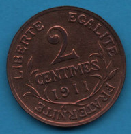 FRANCE 2 CENTIMES 1911 KM# 841 DUPUIS - 2 Centimes