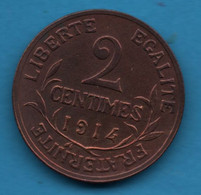 FRANCE 2 CENTIMES 1914 KM# 841 DUPUIS - 2 Centimes