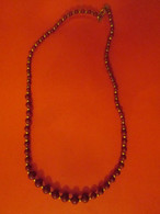 BIJOU COLLIER FANTAISIE PERLE ROUGE 48 Cm - Necklaces/Chains