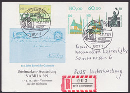 PP 152 D2/50 "VABRIA", 1989, R-Karte Mit Guter Zusatzfrankatur - Cartes Postales Privées - Oblitérées