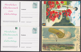 PP 154 B1/04 + /05, "Geburtstagskarte Bay. Ganzsache" - Private Postcards - Used