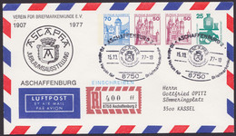 PU84 C2/01 "Ausstellung Aschaffenburg", 1977, Seltener R-Luftpostumschlag, Pass. SSt. - Privatumschläge - Gebraucht