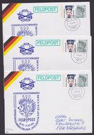 PU 310 D1/01, 3 Feldpostumschläge, Versch. FP-Stempel - Private Covers - Used