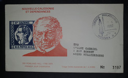 Nouvelle-Calédonie 1982 N° PA 198 O FDC, Premier Jour, Timbre Sur Timbre, Rowland Hill, Reliquat D'enveloppes, Rare - Used Stamps