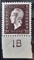 France 1945 N°687 Avec Numero 1B BdF **TB - 1944-45 Maríanne De Dulac