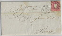 Portugal 1876 Fold Cover Sent From Santo Thirso Or Saint Thyrsus to Porto Stamp King Dom Luiz I 25 Réis - Briefe U. Dokumente