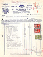 Huy - Automobiles Camions Tracteurs Ford Mercury Lincoln Zephyr - A Lecrenier & Co 1940 + Timbres - 1900 – 1949