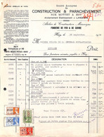 Huy - SA De Construction & Parachèvement Fonderie De Fer & Cuivre 1938 + Timbres - 1900 – 1949