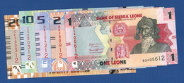 SIERRA LEONE - P.34 + 35 + 36 + 37 + 38 - 1, 2, 5, 10 And 20 Leones (complete Set 5 Pcs) 2022, UNC See Photos - Sierra Leona