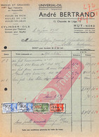 Huy - André Bertrand - Huiles & Graisses Pour L'industrie Et L'automobile 1938 + Timbres - 1900 – 1949