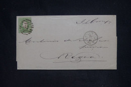 PORTUGAL - Louis 1er Non Dentelé 50r. Sur Lettre De Porto Pour Regua En 1876  - L 137627 - Briefe U. Dokumente