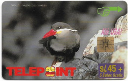 Peru - Telepoint - Zarcillo Bird (''Ventajas'' Reverse), 45+5Sol, Used - Peru