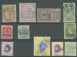 Great Britain Colonial Revenue Stamps India Malta Hong Kong China St. Helena Timbres Fiscaux - Fiscale Zegels