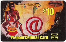 Suriname - Telesur - Drummer (Reverse 1), Remote Mem. 10$, Used - Suriname