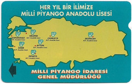 Turkey - TT - Alcatel - R Advert. Series - Milli Piyango (Map), R-68, 100U, 07.1995, 126.128ex, Used - Türkei