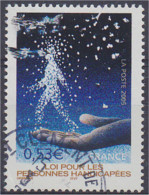 2005 N° 3803 Timbre Avec Défaut D'impression 30ème Anniversaire De La Loi Pour Les Personnes Handicapées - Used Stamps