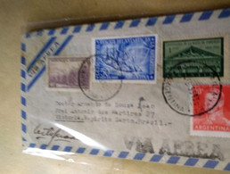 To Brasil From Argentina.2 Letters.to Vitoria Es.2 Diff Recepción Pmks  At Santos Dumont Airport.aereo 7 Reg Post Conmem - Lettres & Documents