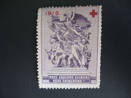 Vignette Delandre  Philatelistische Label Stamp Vignetta  -   Croix Rouge  1916 - Nous Voulons Vaincre,.... Neuf ** - Red Cross
