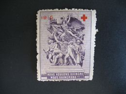Vignette Delandre Philatelistische Label Stamp Vignetta  -   Croix Rouge  1916 - Nous Voulons Vaincre, Nous Vaincrons - Rotes Kreuz