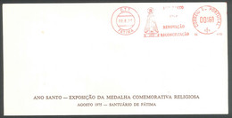 Cover Circulated 1975 Portugal Publicidade Advertising ANO SANTO EXPOSIÇÃO DA MEDALHA COMEMORATIVA RELIGIOSA - Lettres & Documents