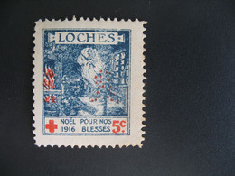 Vignette Militaire Delandre Guerre De 1914 - Croix Rouge - Red Cross - Loches  Neuf ** Noël Pour Nos Bléssés - Rotes Kreuz