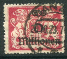 DANZIG 1923 5 Mio On 10000 Mk. Postally Used.  Michel 167,  Infla Expertised - Afgestempeld