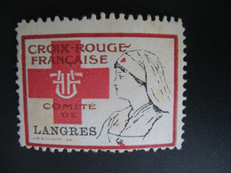 Vignette Militaire Delandre Guerre De 1914 - Croix Rouge - Red Cross -  Comité De Langres Neuf ** - Cruz Roja