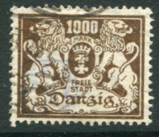 DANZIG 1923 Small Arms 1000 Mk. Postally Used.  Michel 151,  Infla Expertised - Oblitérés