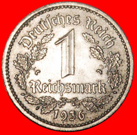 * NO SWASTIKA (1933-1939): GERMANY ★ 1 MARK 1936A UNC UNCOMMON! THIRD REICH (1933-1945)  LOW START ★ NO RESERVE! - 1 Reichsmark