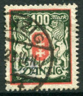 DANZIG 1922  Arms 100 Mk. Postally Used.  Michel 128Y,  Infla Expertised - Gebraucht