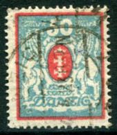 DANZIG 1922  Arms 50 Mk. Postally Used.  Michel 127Y,  Infla Expertised - Oblitérés