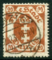 DANZIG 1923  Arms 20 Mk. Postally Used.  Michel 126Y,  Infla Expertised - Oblitérés